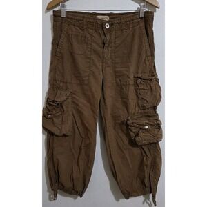 VINTAGE Polo Jean Co Ralph Lauren Cargo Pockets Paratrooper Brown Sz S Woman Y2K